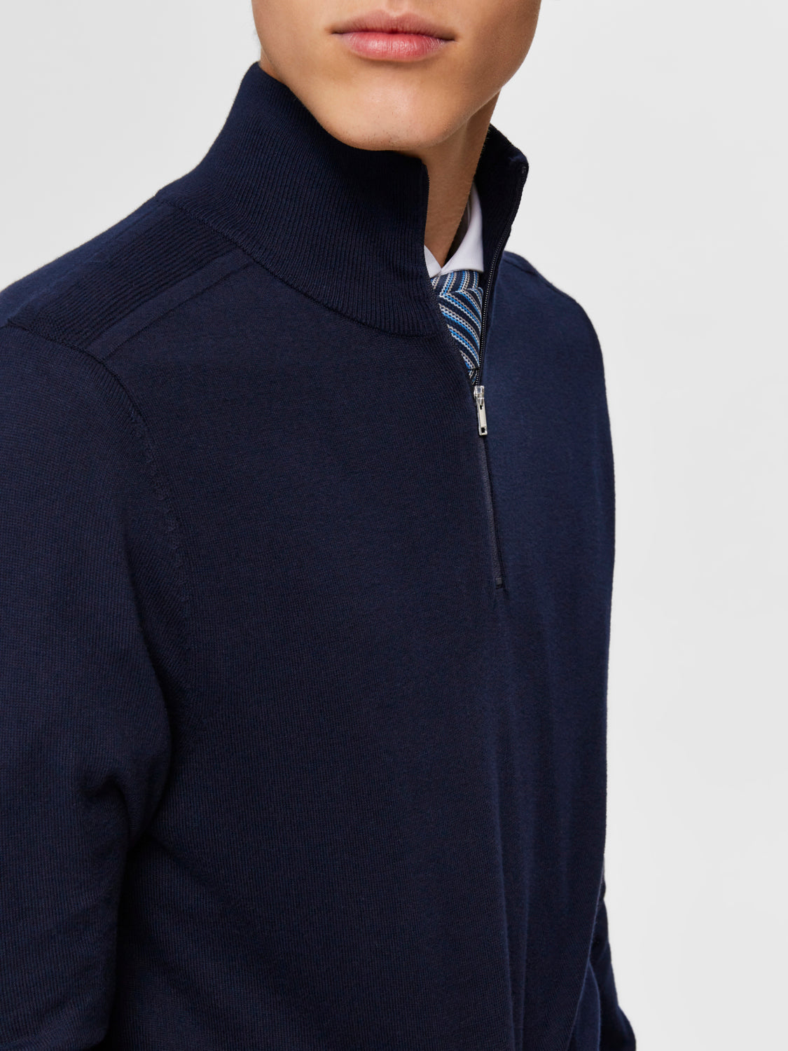 Berg Half Zip Genser - Blå/ Navy Blazer